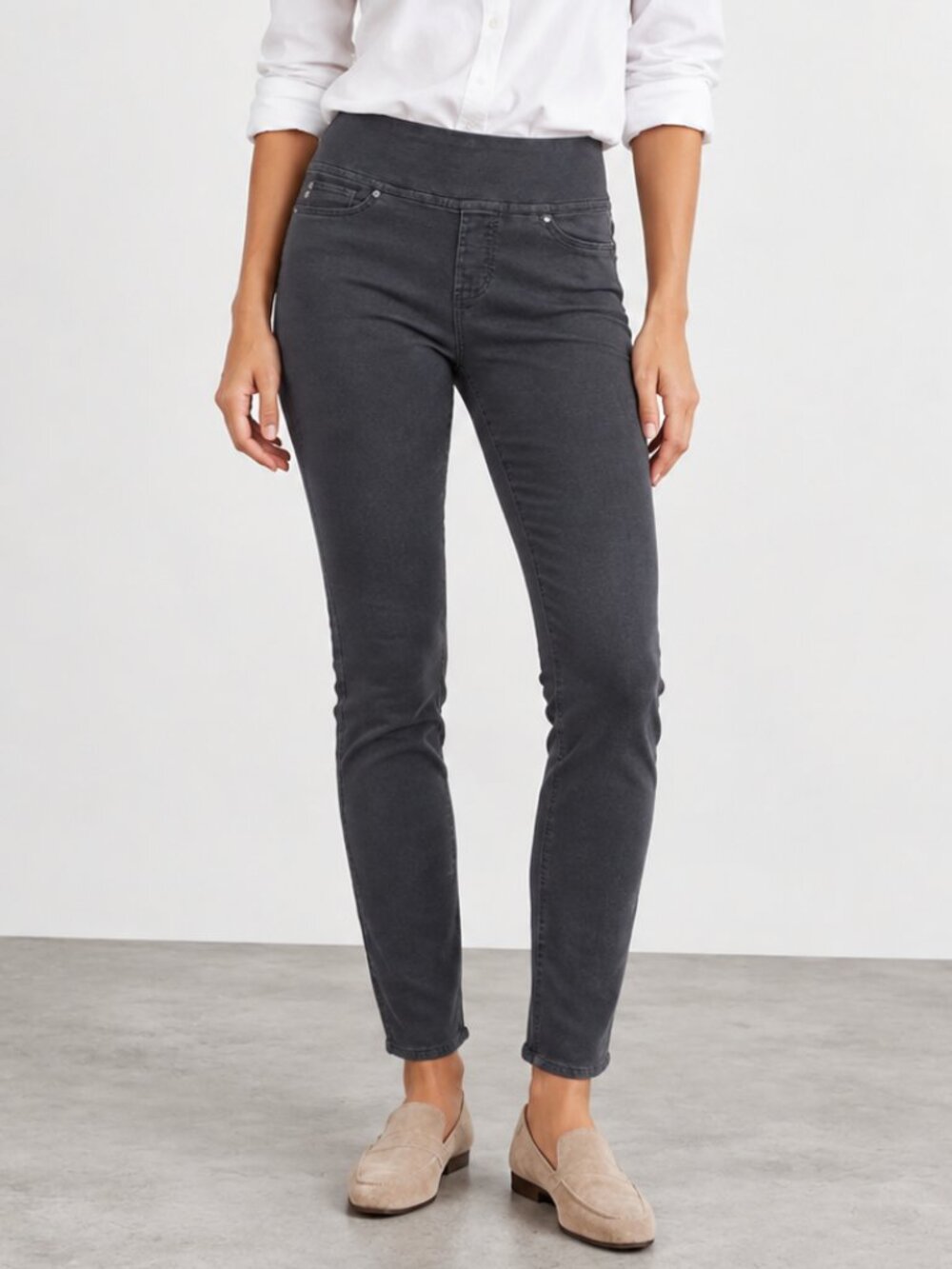 BELLE BY KIM GRAVEL Primabelle Frayed Hem Jeggings/Skinny Jeans Gray Wash 4P